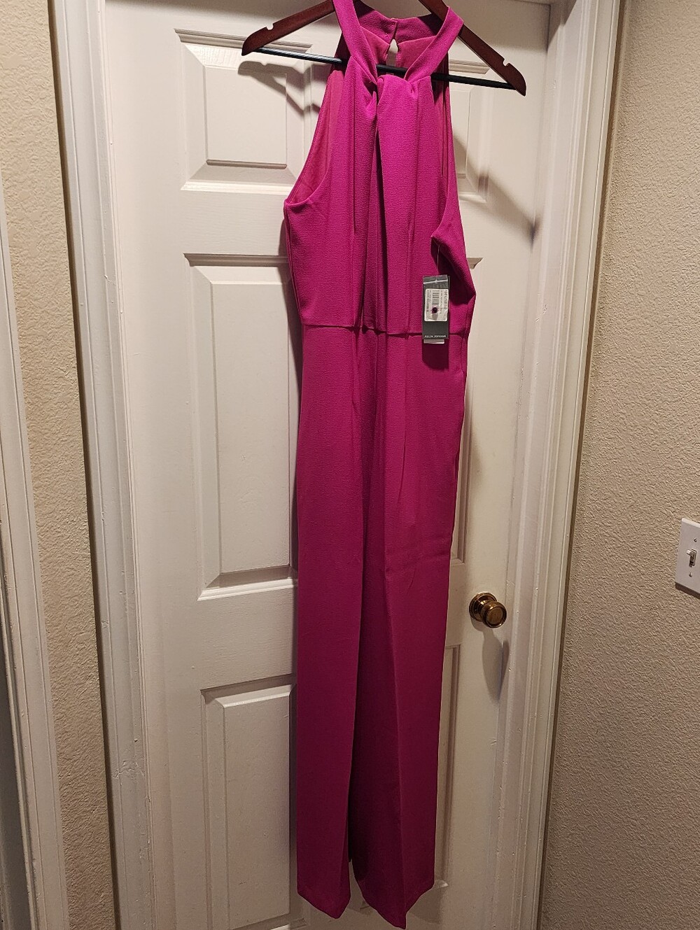 julia jordan Sleeveless Halter Jumpsuit in Fuchsia